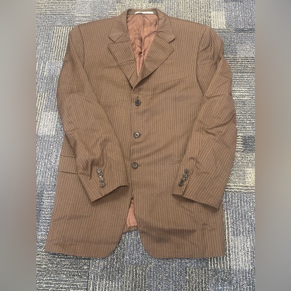 Hickey Freeman Chocolate Brown Three Button Blazer (42L) - Picture 6 of 8